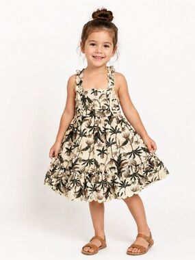 Tommy Bahama girls Hawaiian Tropical Halter Dress Fully Lined Girls 4T